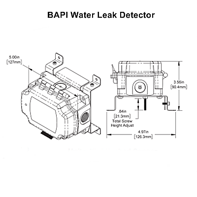 BAPI Water Leak Detector Dimensions