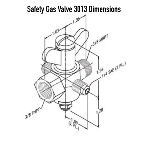 3TSV-FM Brass Adjustable Flow Throttling Safety Gas Valve