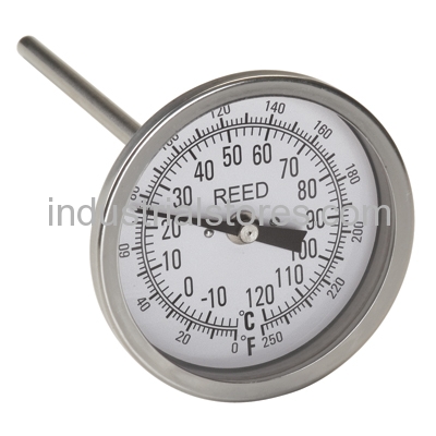 Reed T3006-250 Thermometer Bi-Metal3" Dial6" Stem0/250F