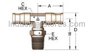 Alkon AQ72-DOTS-6-4 3/8 Union T to connect air guage 3/8 x 3/8 x 1/4 male IPS DOT approved