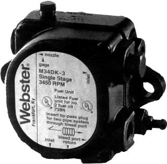 Webster M34DM-3 M Series Fuel Pump Single Stage 3450Rpm Clockwise with Right Outlet 3Gph