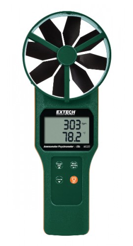 Extech AN320-NISTL Large Vane Anemometer/Psychrometer/CO<sub>2</sub> Meter with NIST Traceable Certificate