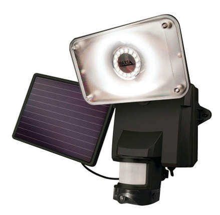 Maxsa 44642-CAM-BK Solar-Powered Security Video Camera & Floodlight