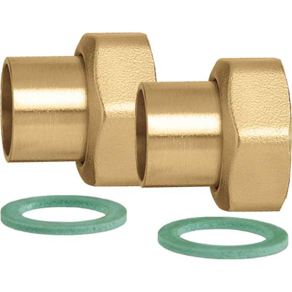 Caleffi NA12260 Union Connection Set 1" with Nuts (Set of 2)