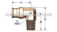 Alkon AQ69-DOT-8X4 1/2 X 1/4 NPT 90 degree swivel male elbow push to connect DOT approved