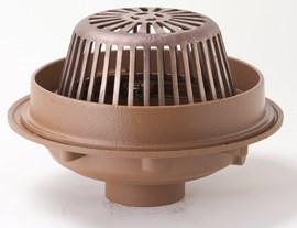 JRS 1080Y06-CID-E04-RDP Roof Drain Water Dam No-Hub Outlet Cast Iron Dome 4" Extension