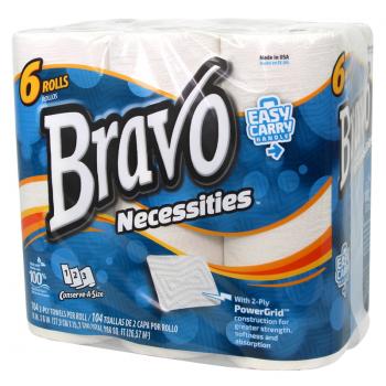 Sellars 18346 Bravo Necessities 2-Ply Paper Towel 6-Pack (Case of 4)