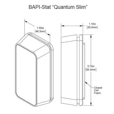 BAPI BA/QS Quantum Slim Temperature Sensor
